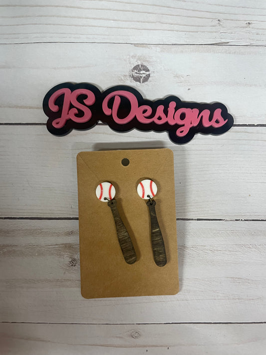 Baseball Dangle Earrings